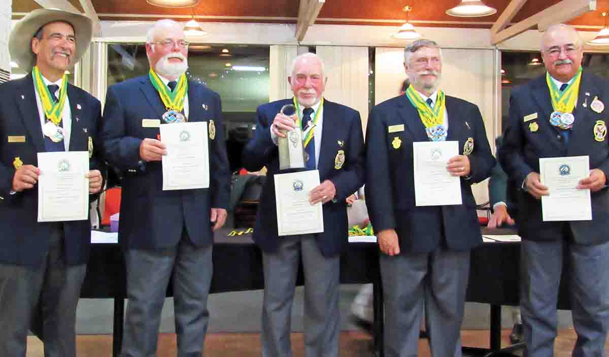 U.S. Long Range team wins gold! Left to right: Dave Gullo, Ray Hanson, Coach Ed Decker, Dave Munch and Ray Hopkins.